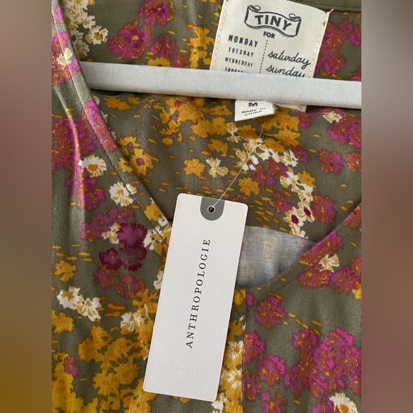 Anthropologie Tiny Shoreline Floral Midi Dress Sz M - Picture 7 of 8